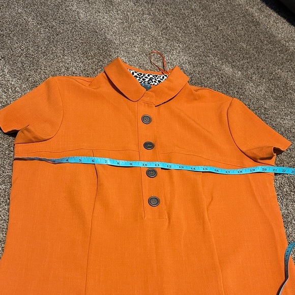 Size 14 Orange Button-Up Women's Dress - Picture 3 of 6